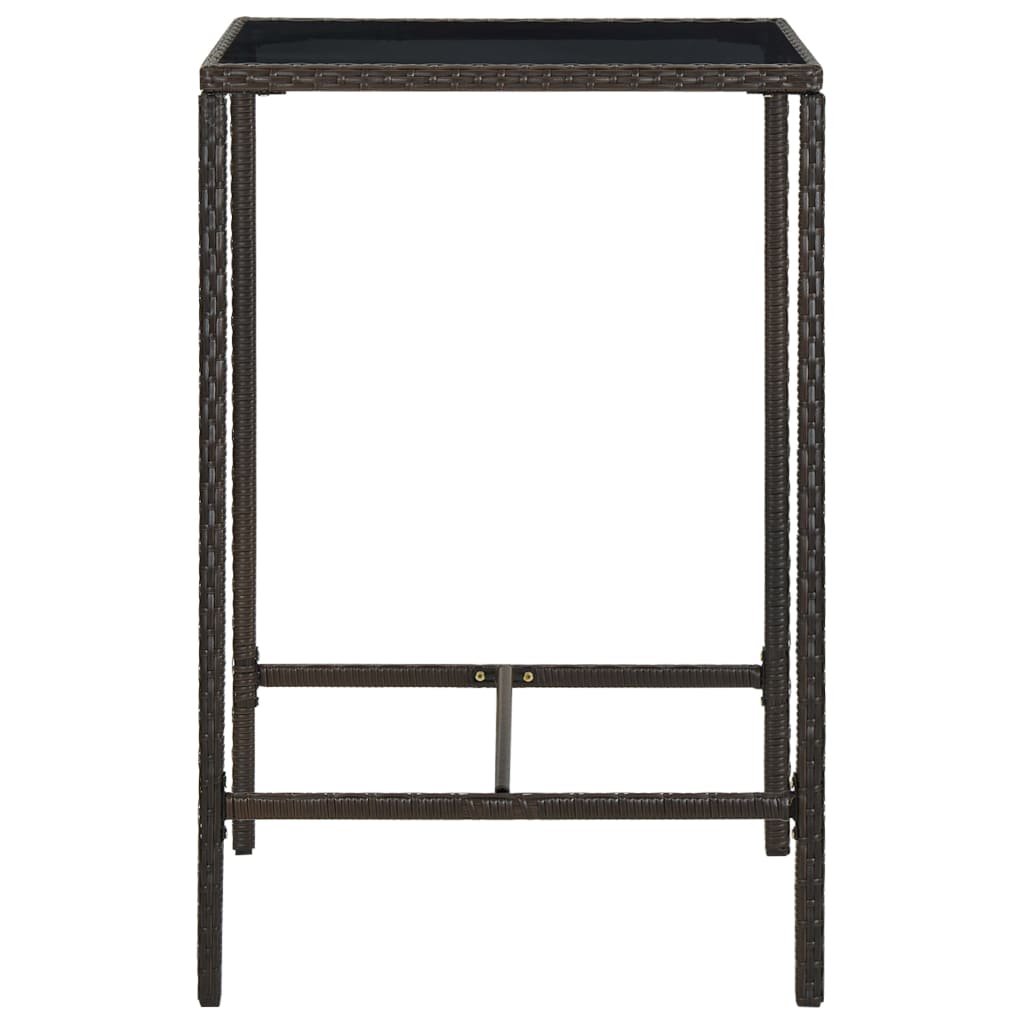 5-Tlg. Gartenbar-Set Mit Kissen Poly Rattan