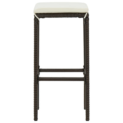 5-Tlg. Gartenbar-Set Mit Kissen Poly Rattan