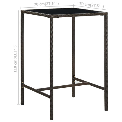 5-Tlg. Gartenbar-Set Mit Kissen Poly Rattan