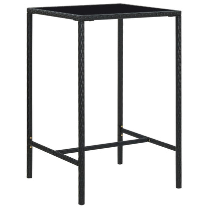 5-Tlg. Gartenbar-Set Mit Kissen Poly Rattan Schwarz