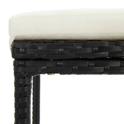 5-Tlg. Gartenbar-Set Mit Kissen Poly Rattan Schwarz