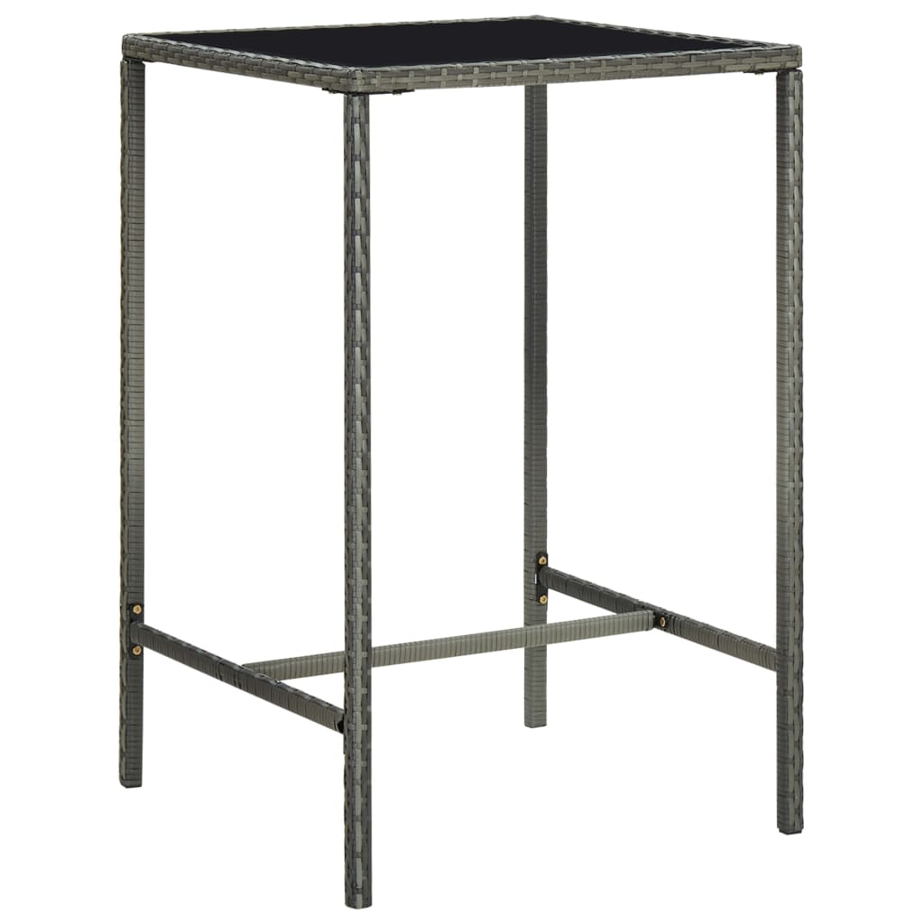5-Tlg. Gartenbar-Set Mit Kissen Poly Rattan
