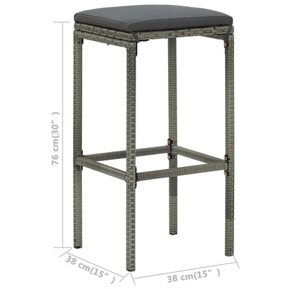 5-Tlg. Gartenbar-Set Mit Kissen Poly Rattan
