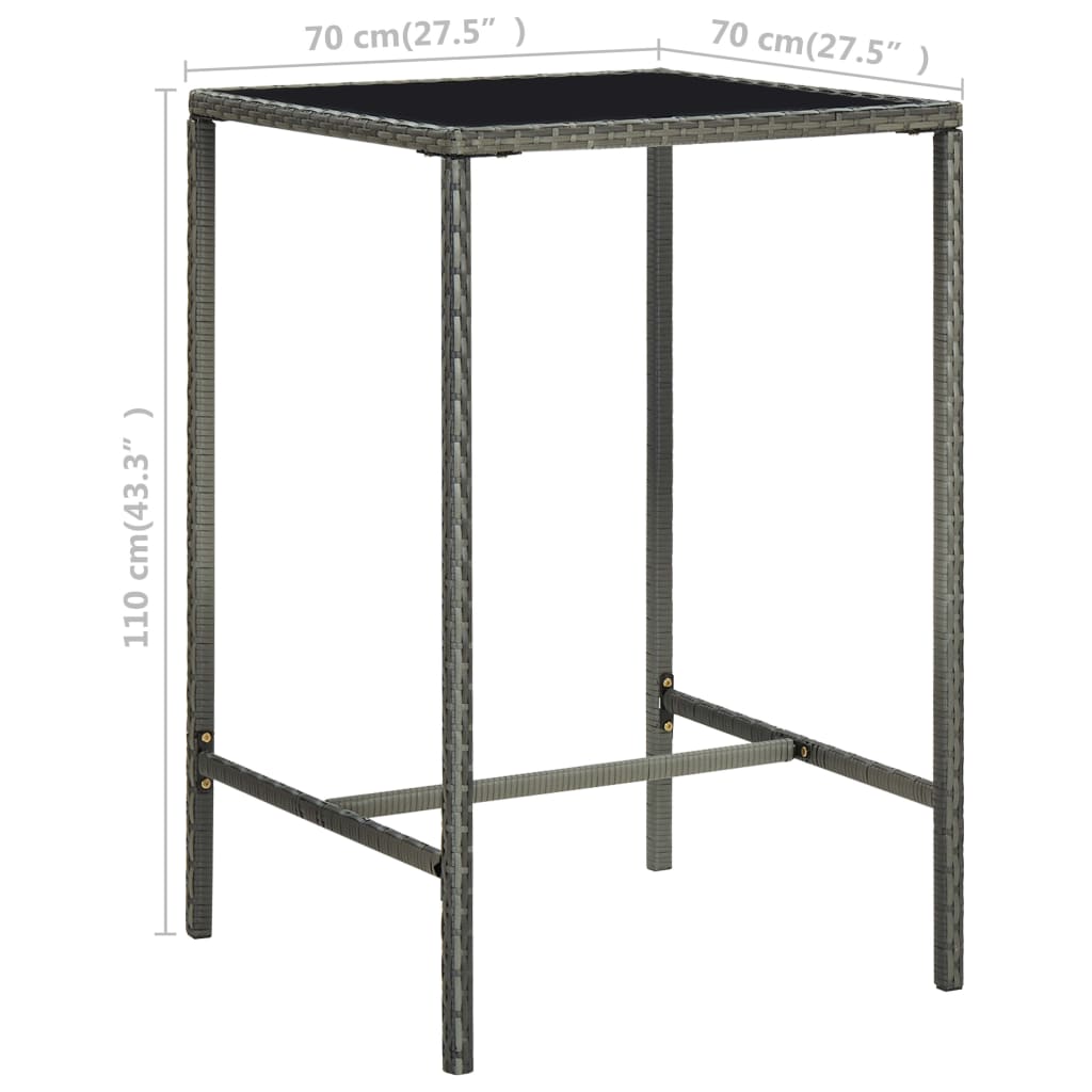 5-Tlg. Gartenbar-Set Mit Kissen Poly Rattan