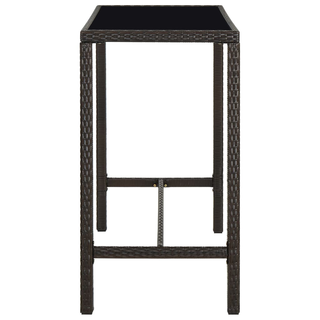 7-Tlg. Gartenbar-Set Mit Kissen Poly Rattan