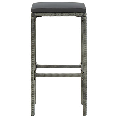 7-Tlg. Gartenbar-Set Mit Kissen Poly Rattan