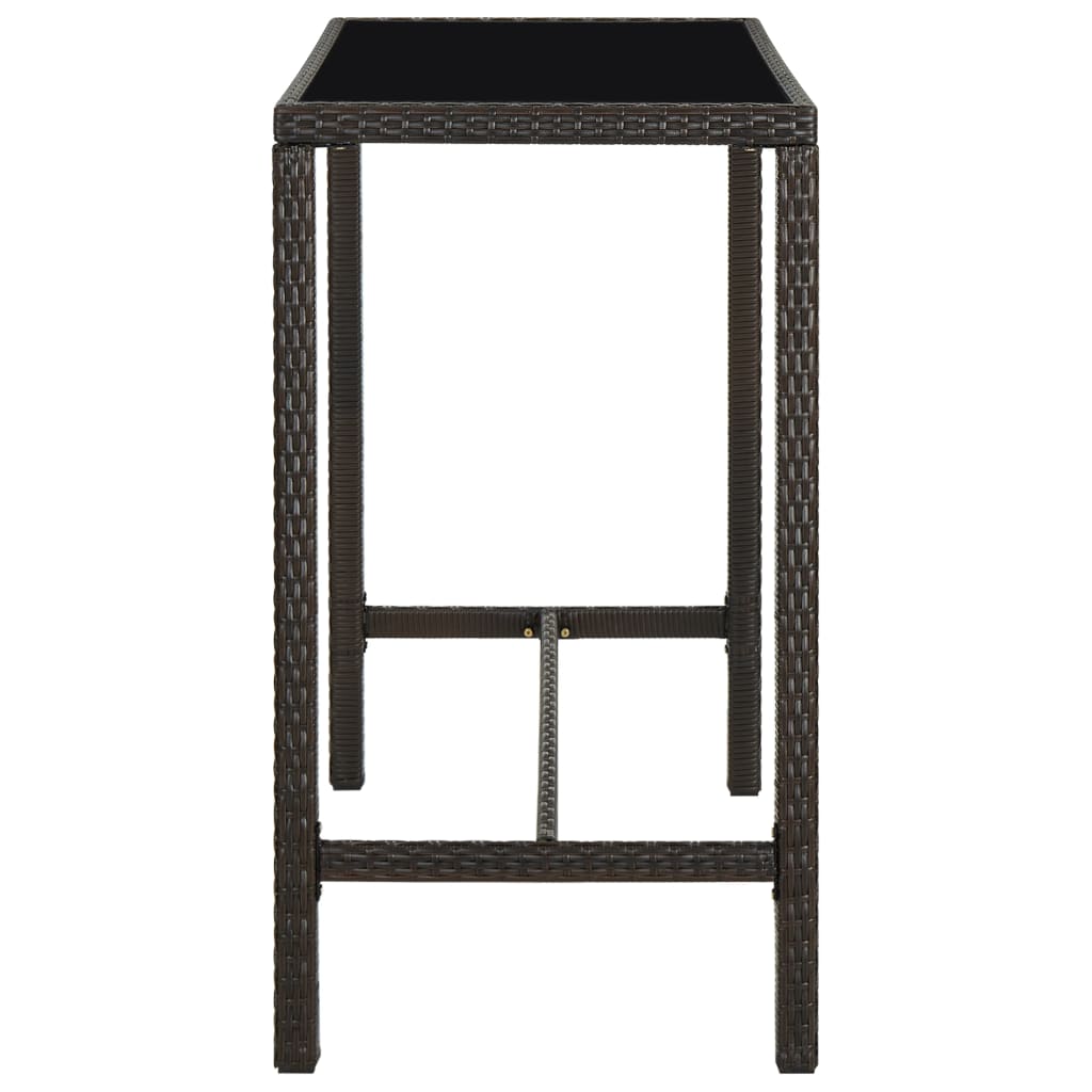 9-Tlg. Gartenbar-Set Mit Kissen Poly Rattan