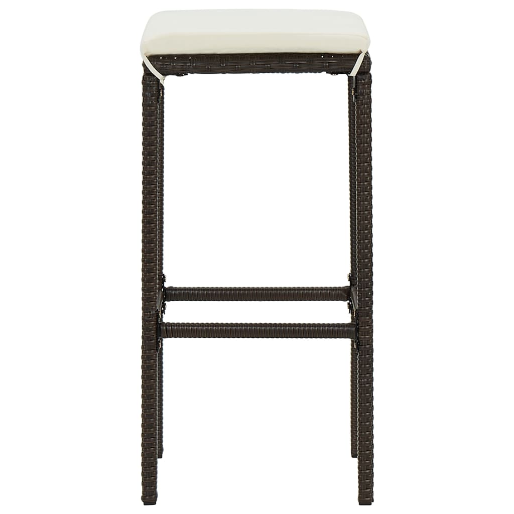 9-Tlg. Gartenbar-Set Mit Kissen Poly Rattan