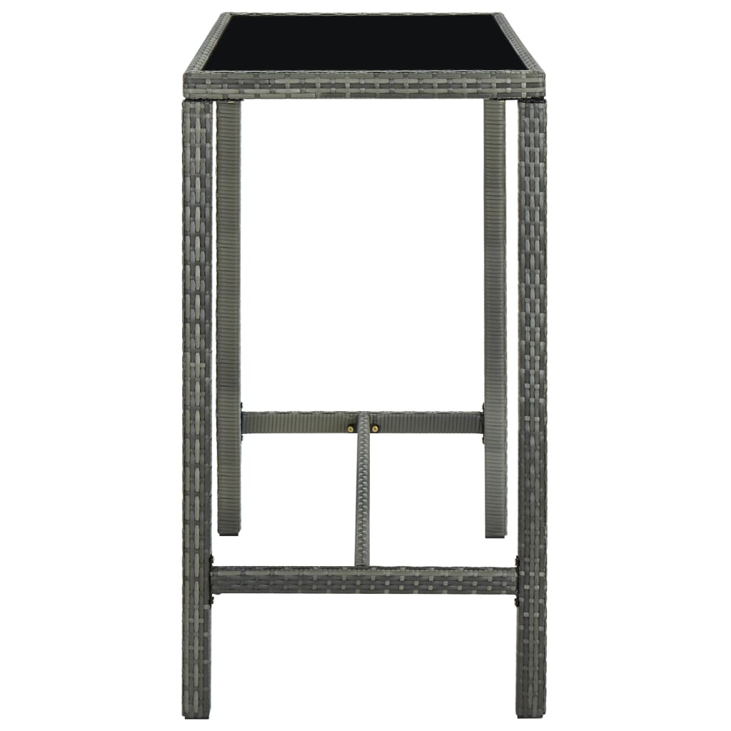 9-Tlg. Gartenbar-Set Mit Kissen Poly Rattan