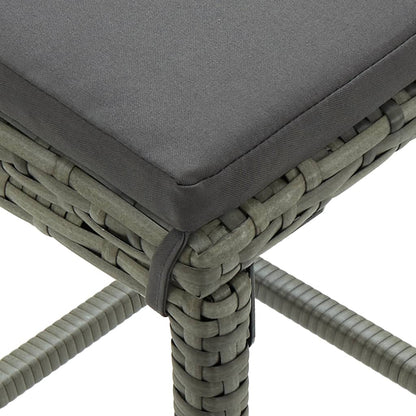 9-Tlg. Gartenbar-Set Mit Kissen Poly Rattan