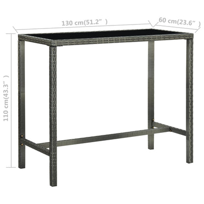9-Tlg. Gartenbar-Set Mit Kissen Poly Rattan