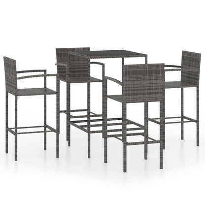 5-Tlg. Gartenbar-Set Poly Rattan