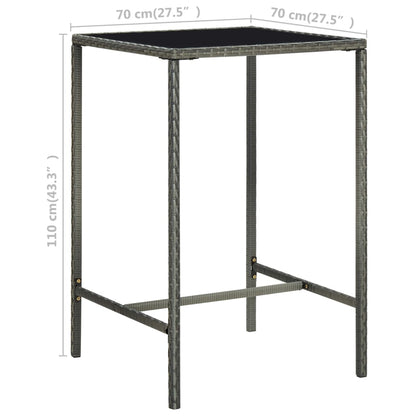 5-Tlg. Gartenbar-Set Poly Rattan