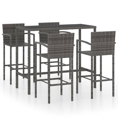 5-Tlg. Gartenbar-Set Poly Rattan