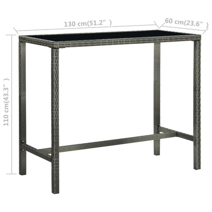 5-Tlg. Gartenbar-Set Poly Rattan