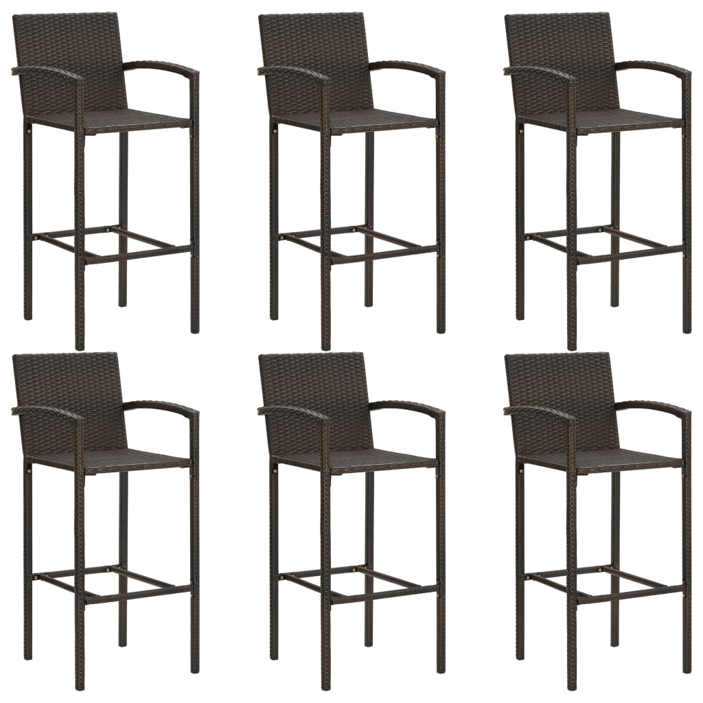 7-Tlg. Gartenbar-Set Poly Rattan