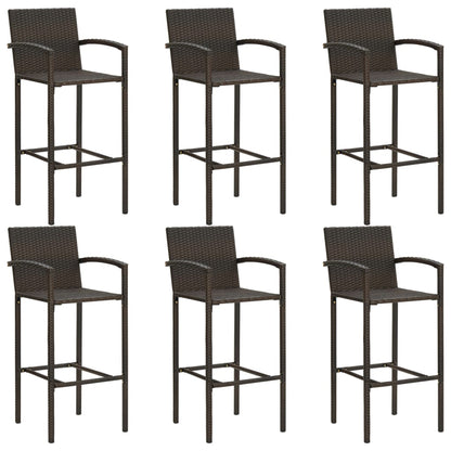 7-Tlg. Gartenbar-Set Poly Rattan
