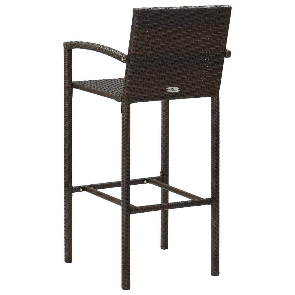7-Tlg. Gartenbar-Set Poly Rattan