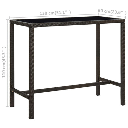 7-Tlg. Gartenbar-Set Poly Rattan