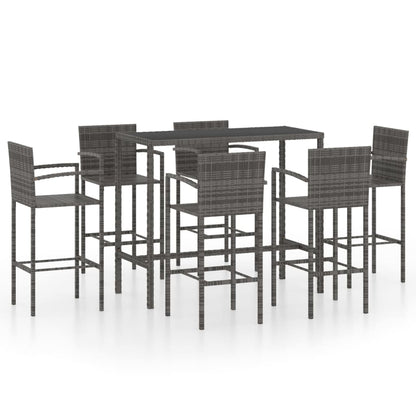 7-Tlg. Gartenbar-Set Poly Rattan