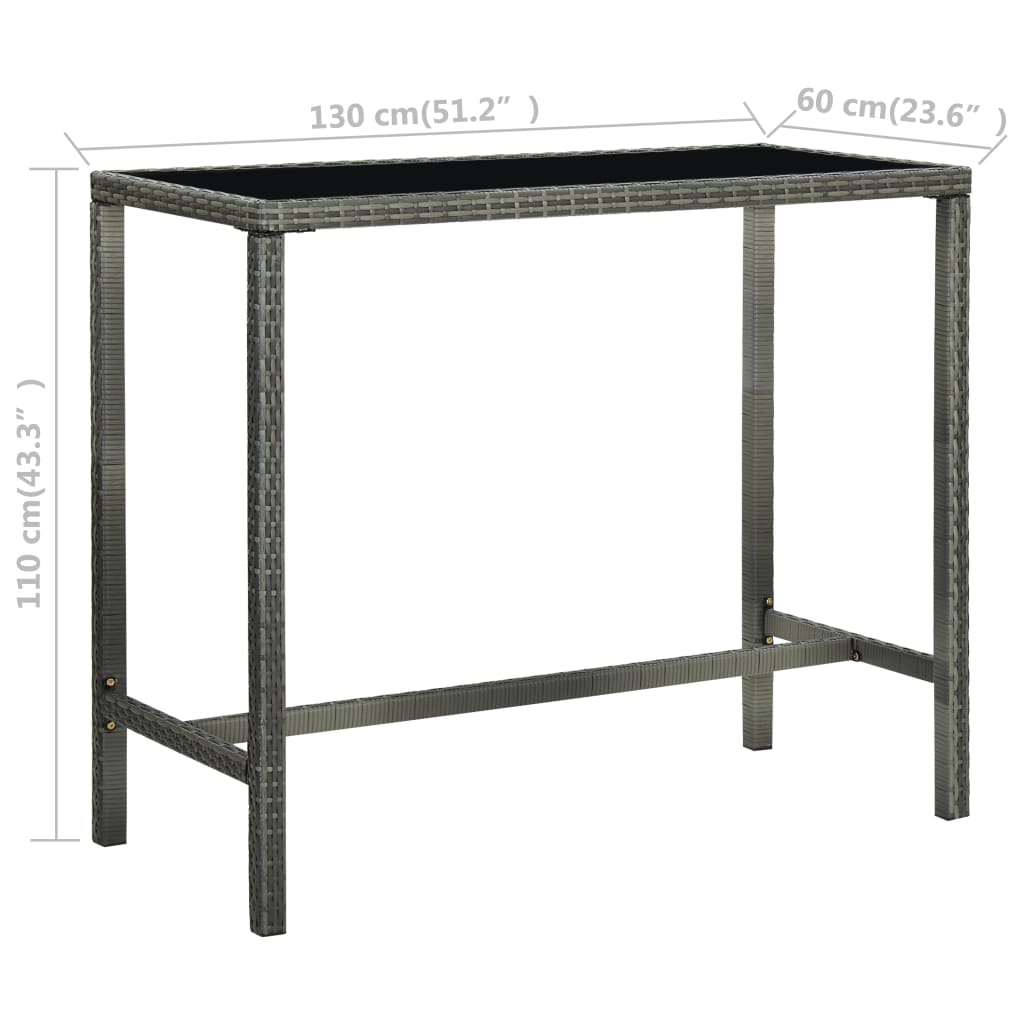 7-Tlg. Gartenbar-Set Poly Rattan