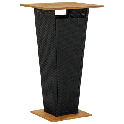 3-Tlg. Gartenbar-Set Mit Kissen Poly Rattan