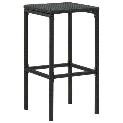 3-Tlg. Gartenbar-Set Mit Kissen Poly Rattan