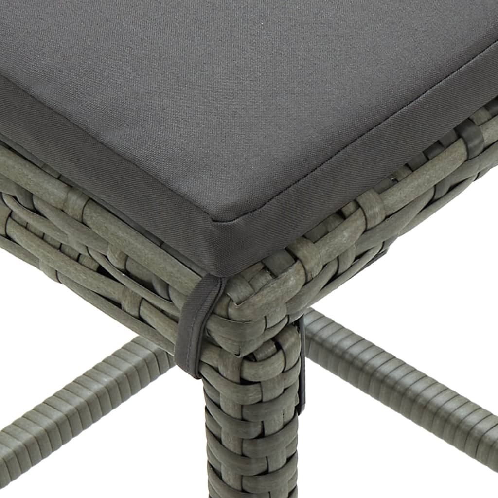 5-Tlg. Gartenbar-Set Mit Kissen Poly Rattan