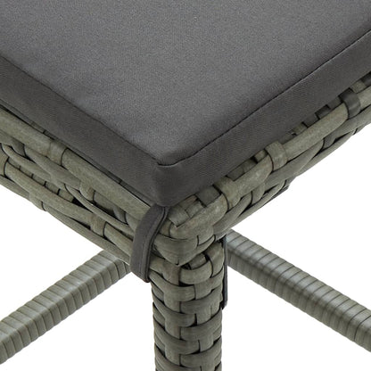 5-Tlg. Gartenbar-Set Mit Kissen Poly Rattan