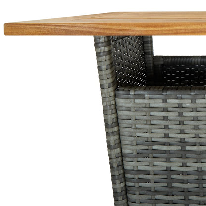 5-Tlg. Gartenbar-Set Mit Kissen Poly Rattan