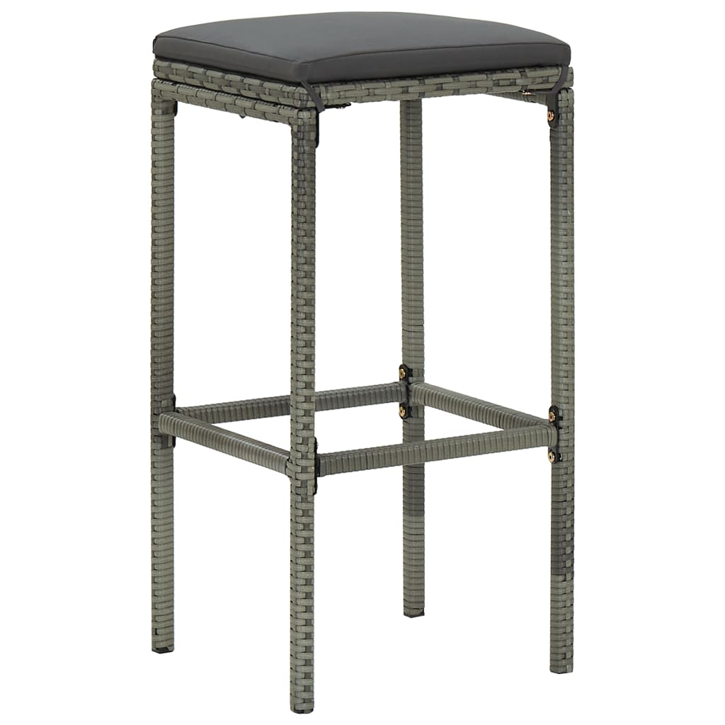 5-Tlg. Gartenbar-Set Mit Kissen Poly Rattan