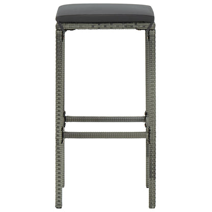 5-Tlg. Gartenbar-Set Mit Kissen Poly Rattan