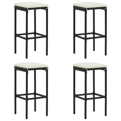 5-Tlg. Gartenbar-Set Mit Kissen Poly Rattan
