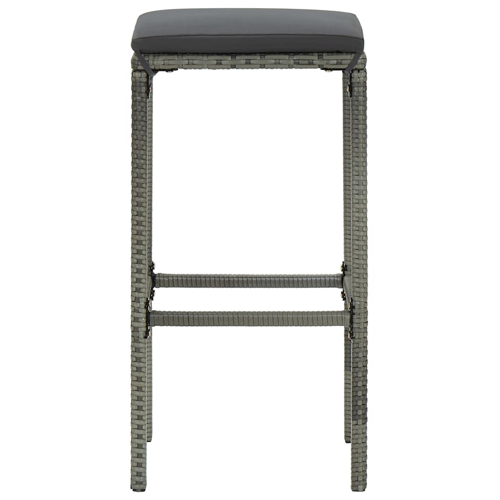 9-Tlg. Gartenbar-Set Mit Kissen Poly Rattan