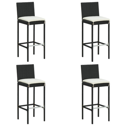 5-Tlg. Gartenbar-Set Mit Kissen Poly Rattan