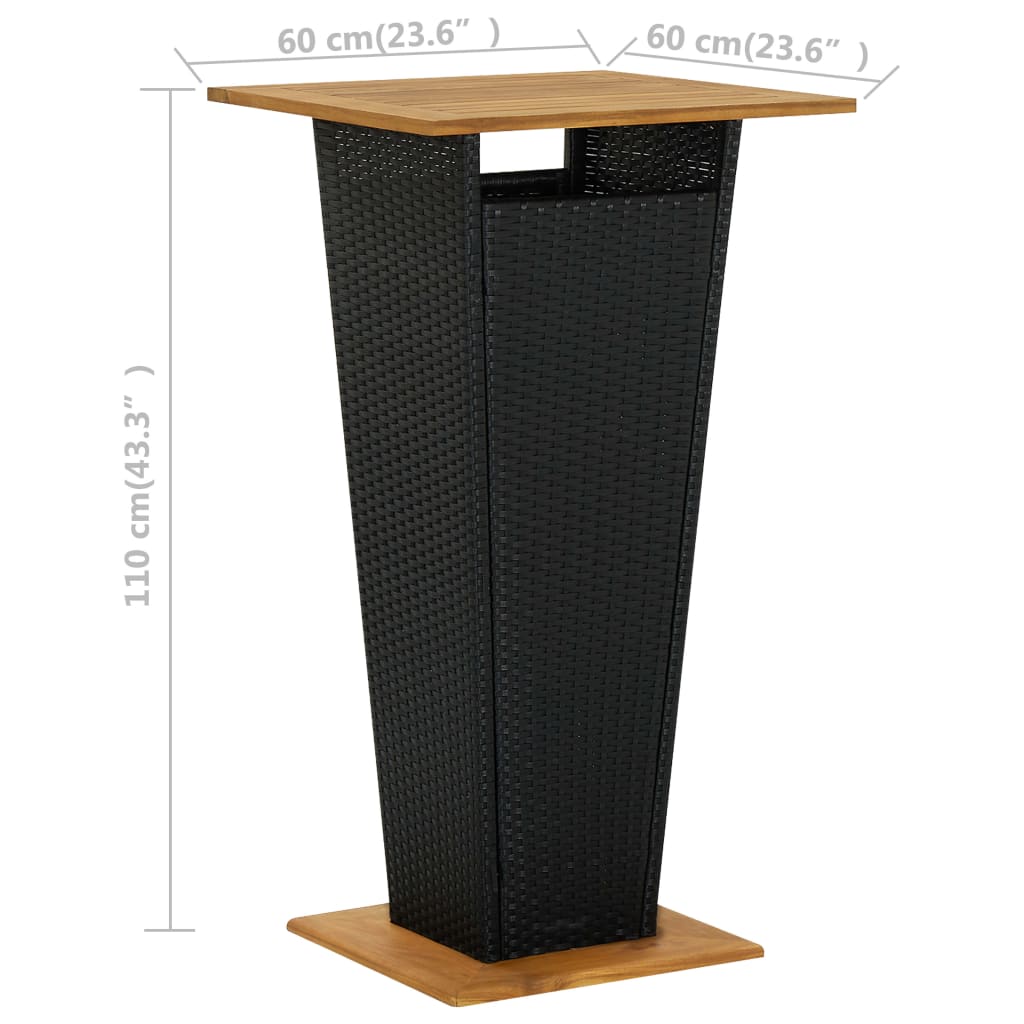 5-Tlg. Gartenbar-Set Mit Kissen Poly Rattan