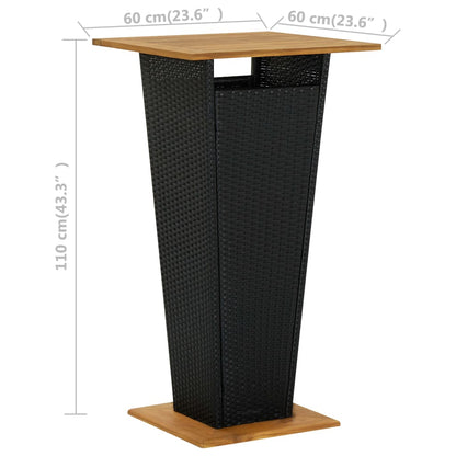 5-Tlg. Gartenbar-Set Mit Kissen Poly Rattan