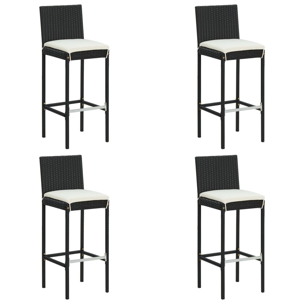 5-Tlg. Gartenbar-Set Mit Kissen Poly Rattan