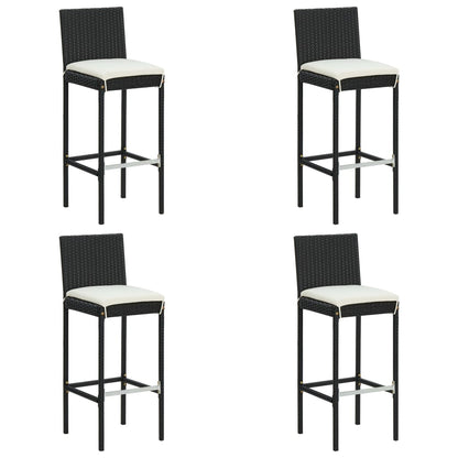 5-Tlg. Gartenbar-Set Mit Kissen Poly Rattan