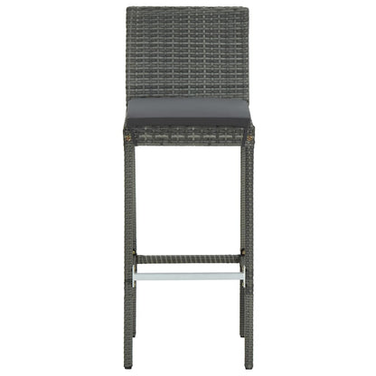 5-Tlg. Gartenbar-Set Mit Kissen Poly Rattan