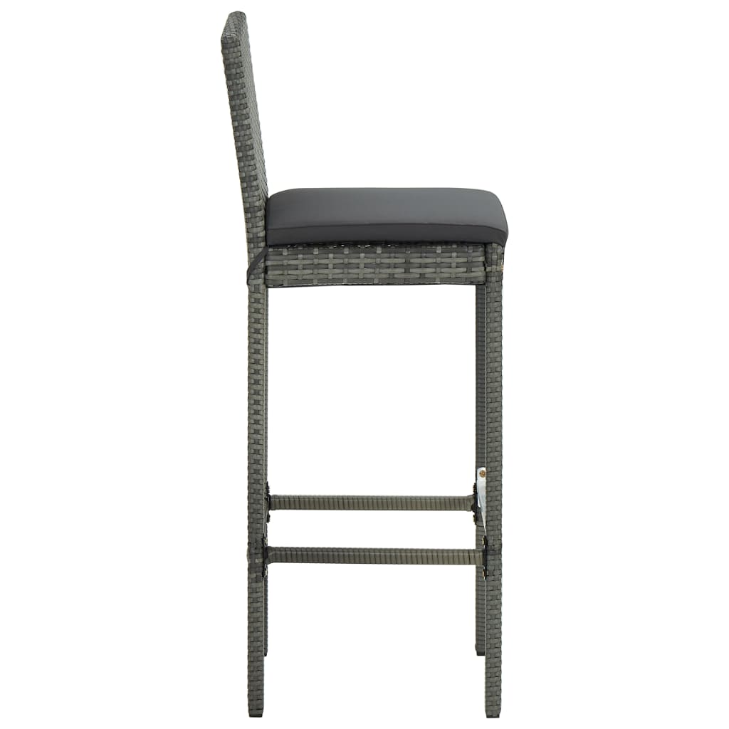 5-Tlg. Gartenbar-Set Mit Kissen Poly Rattan