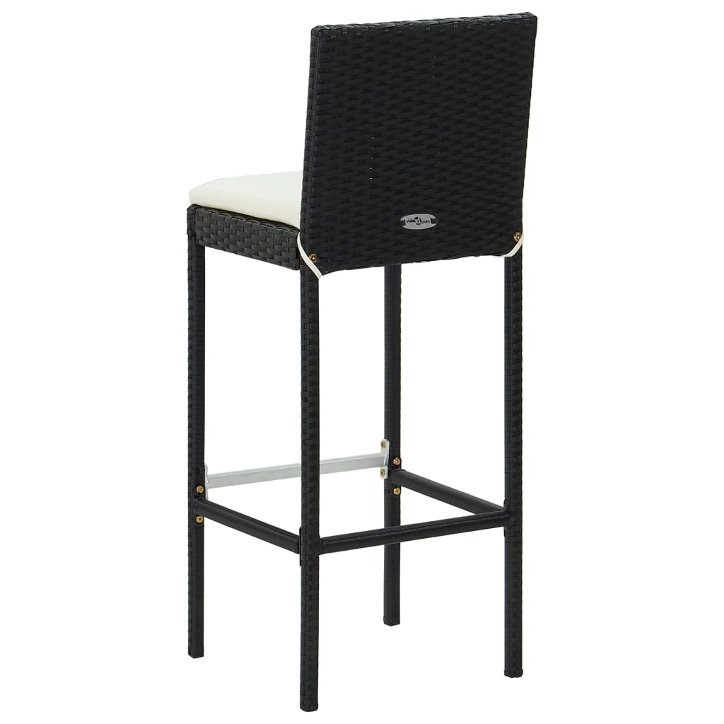 9-Tlg. Gartenbar-Set Mit Kissen Poly Rattan