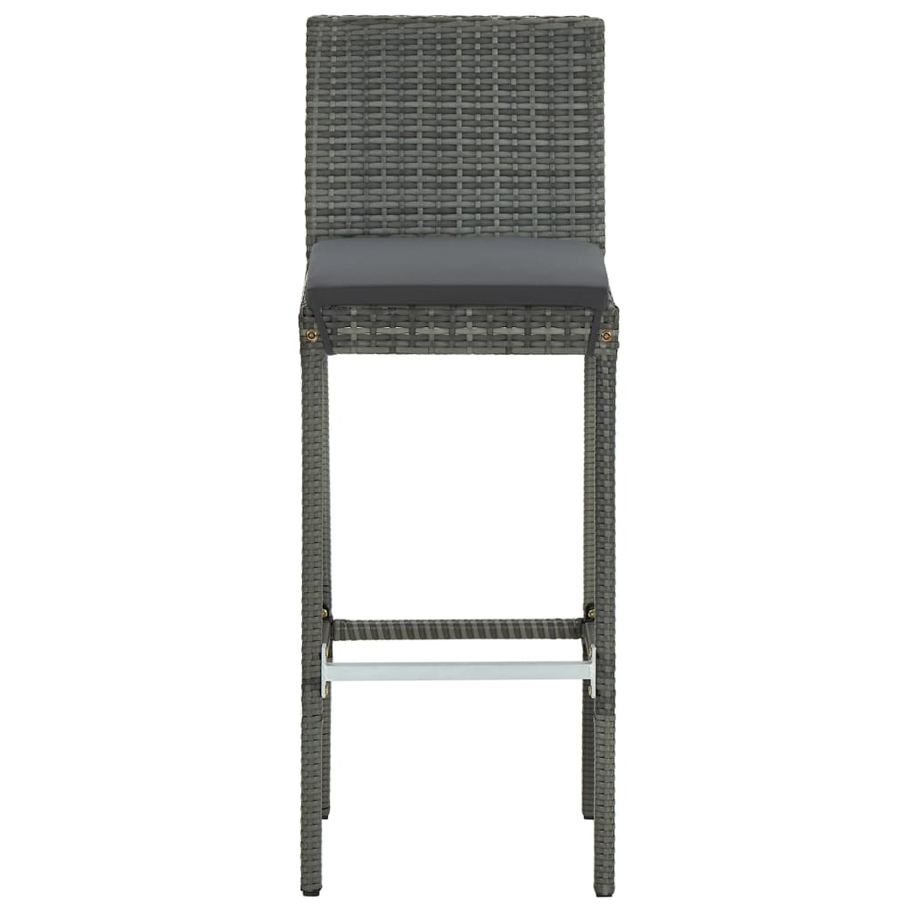 9-Tlg. Gartenbar-Set Mit Kissen Poly Rattan