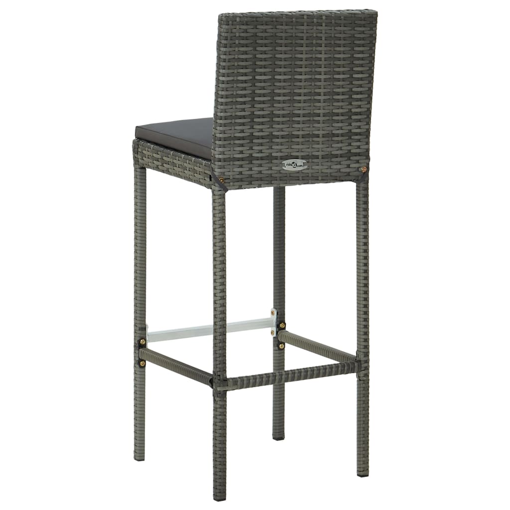 9-Tlg. Gartenbar-Set Mit Kissen Poly Rattan