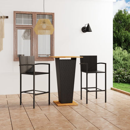 3-Tlg. Gartenbar-Set Schwarz