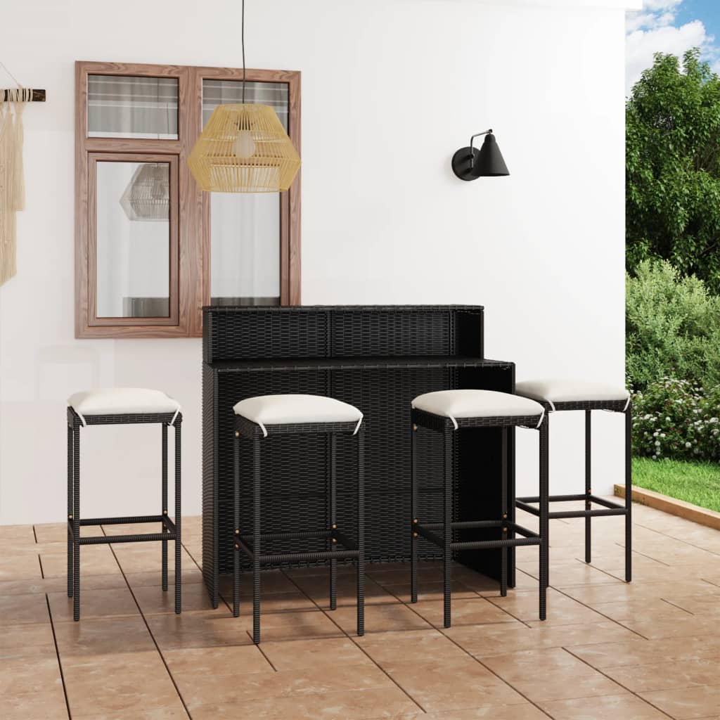 5-Tlg. Gartenbar-Set Mit Kissen