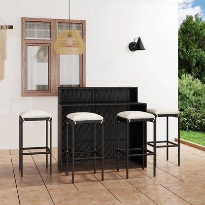 5-Tlg. Gartenbar-Set Mit Kissen