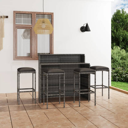 5-Tlg. Gartenbar-Set Mit Kissen