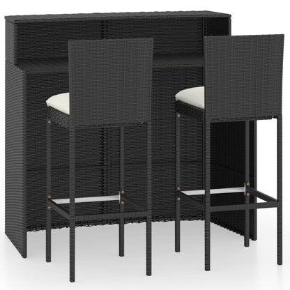 3-Tlg. Gartenbar-Set Mit Kissen