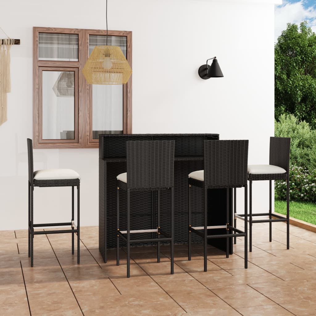5-Tlg. Gartenbar-Set Mit Kissen